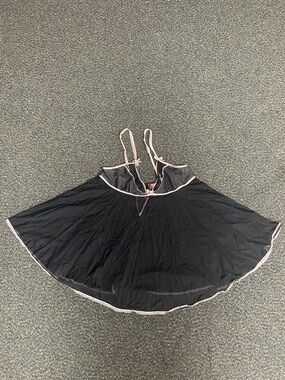 Betsey Johnson Black Chemise with Pink Ribbon Accents